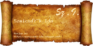 Szmicsák Ida névjegykártya