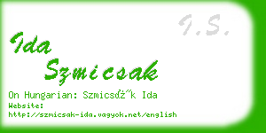 ida szmicsak business card